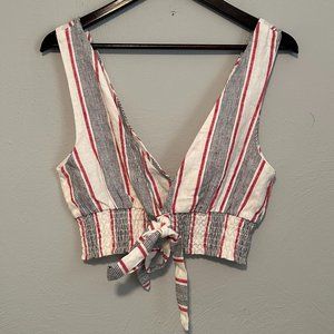 NWT L.A. Hearts by PacSun Red, White, and Blue V-Neck Cropped Top Size Medium